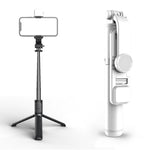 Chân đế điện thoại có đèn chiếu sáng Q02S, gậy tự sướng Bluetooth, Q02S (Đen), Q02S (Trắng)