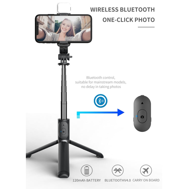 Chân đế điện thoại có đèn chiếu sáng Q02S, gậy tự sướng Bluetooth, Q02S (Đen), Q02S (Trắng)