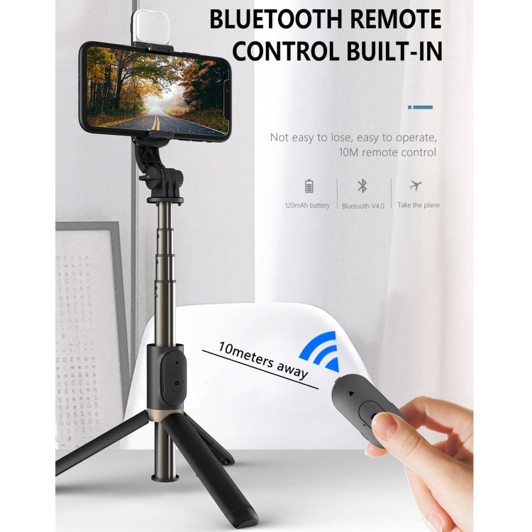Chân đế điện thoại có đèn chiếu sáng Q03S, gậy tự sướng Bluetooth, Q03S (Đen), Q03S (Trắng)
