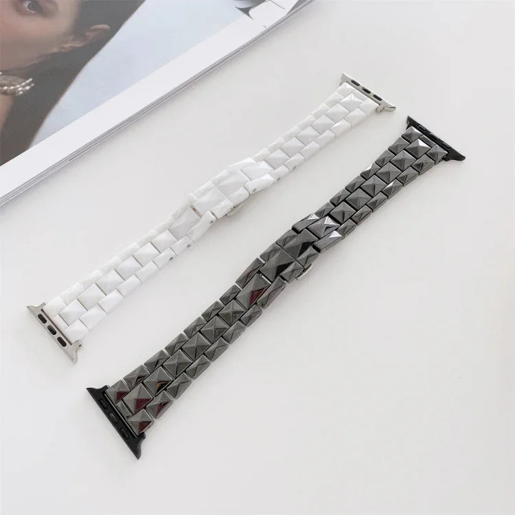 Dây đồng hồ thay thế họa tiết lưới thoi bằng gốm, Dành cho Apple Watch Series 7 41mm / & 6 & SE & 5 & 4 40mm, Dành cho Apple Watch Series 7 45mm / & 6 & SE & 5 & 4 44mm