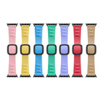 Dây đồng hồ silicone thay thế kiểu hiện đại cho Apple Watch Series 6 & SE & 5 & 4 44mm / 3 & 2 & 1 42mm, Khóa màu đen, Khóa vàng hồng, Khóa bạc