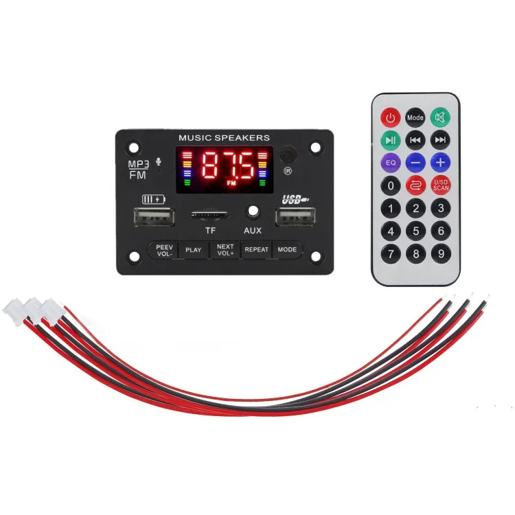Bảng giải mã MP3 âm thanh ô tô 12V JX-809BT, FM Radio USB, có Bluetooth / Điều khiển từ xa / Ghi âm, JX-809BT
