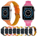 Dây đồng hồ thay thế bằng da họa tiết cá sấu, Dành cho Apple Watch Series 7 41mm / & 6 & SE & 5 & 4 40mm