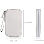 Túi đựng phụ kiện kỹ thuật số đa chức năng có dây đeo, 19x11x3.5cm (Xanh hải quân), 19x11x3.5cm (Xám), 19x11x3.5cm (Hồng), 19x11x3.5cm (Đen)