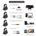 Tai nghe chơi game stereo có đèn RGB cổng 3.5mm + USB HXSJ F16 kèm micro