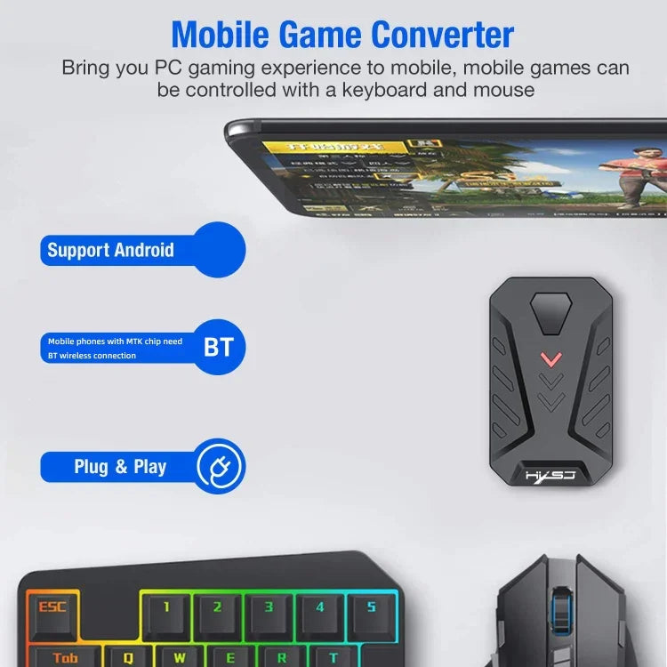 Bộ chuyển đổi bàn phím chuột HXSJ P8+V100+J900 + Bàn phím một tay + Chuột chơi game lập trình, P8+V100+A883