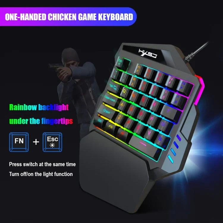 Bộ bàn phím một tay + Chuột chơi game lập trình + Bộ chuyển đổi bàn phím chuột HXSJ V100+A883+P8, V100+J900+P8