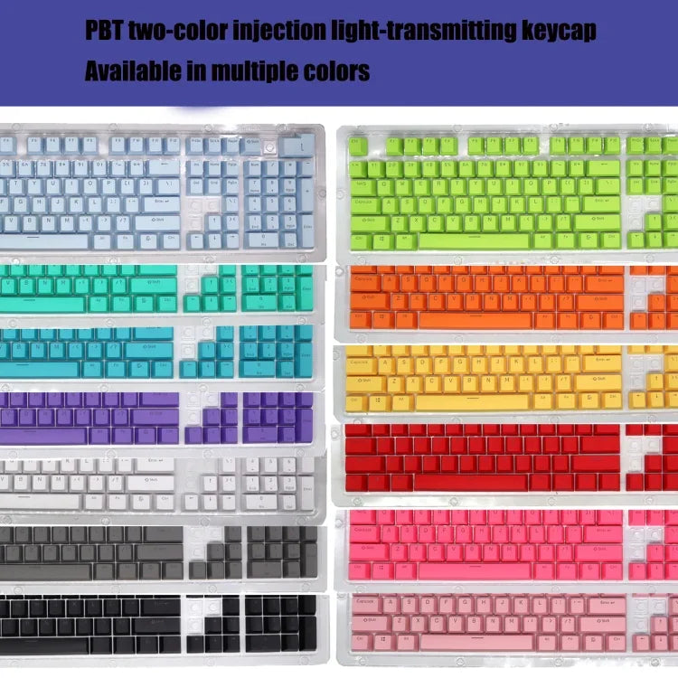 Bộ keycap bàn phím cơ màu PBT 104 phím HXSJ P9