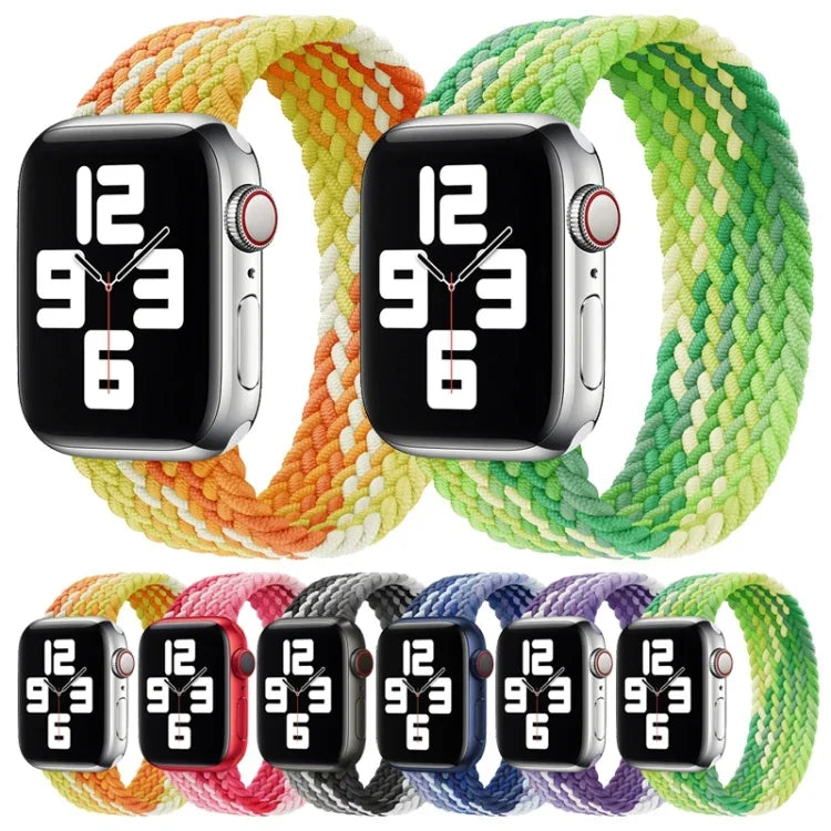 Dây đồng hồ thay thế bằng nylon dệt vòng đơn, Kích thước: M 145mm cho Apple Watch Series 6 & SE & 5 & 4 40mm / 3 & 2 & 1 38mm, M 145mm 40mm / 38 mm