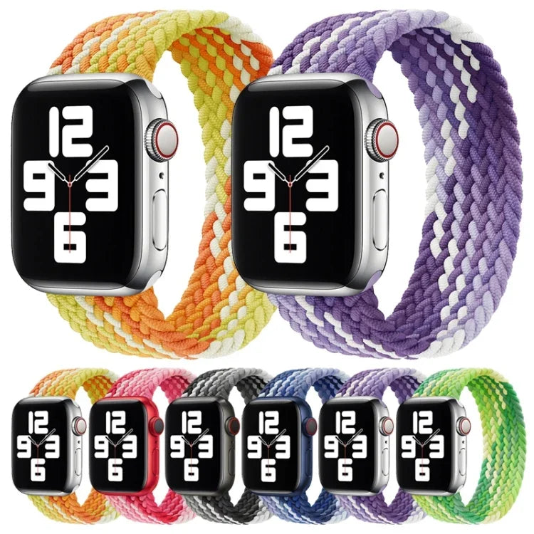 Dây đồng hồ thay thế bằng nylon dệt vòng đơn, Kích thước: L 155mm cho Apple Watch Series 6 & SE & 5 & 4 40mm / 3 & 2 & 1 38mm, L 155mm 40mm / 38 mm