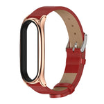 For Xiaomi Mi Band 6 / 5 Mijobs Metal Case Crazy Horse Texture PU Microfiber Plus Watch Band