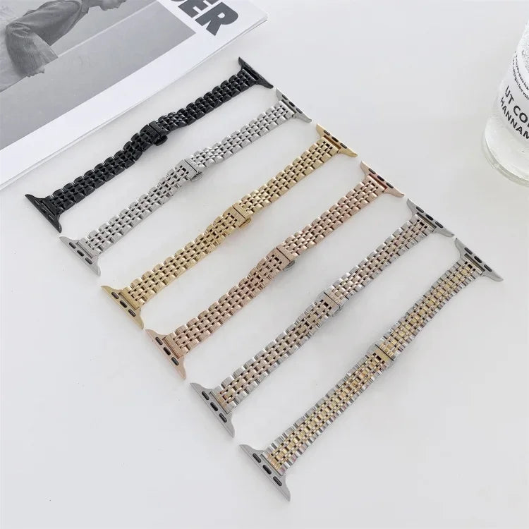 Dây thay thế thép bảy hạt, Dành cho Apple Watch Series 7 41mm / & 6 & SE & 5 & 4 40mm, Dành cho Apple Watch Series 7 45mm / & 6 & SE & 5 & 4 44mm