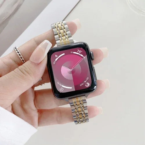 Dây thay thế thép bảy hạt, Dành cho Apple Watch Series 7 41mm / & 6 & SE & 5 & 4 40mm, Dành cho Apple Watch Series 7 45mm / & 6 & SE & 5 & 4 44mm