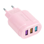 Bộ sạc du lịch Macarons 13-222 QC3.0 USB + 2 cổng USB đôi 2.1A, phích cắm EU, US