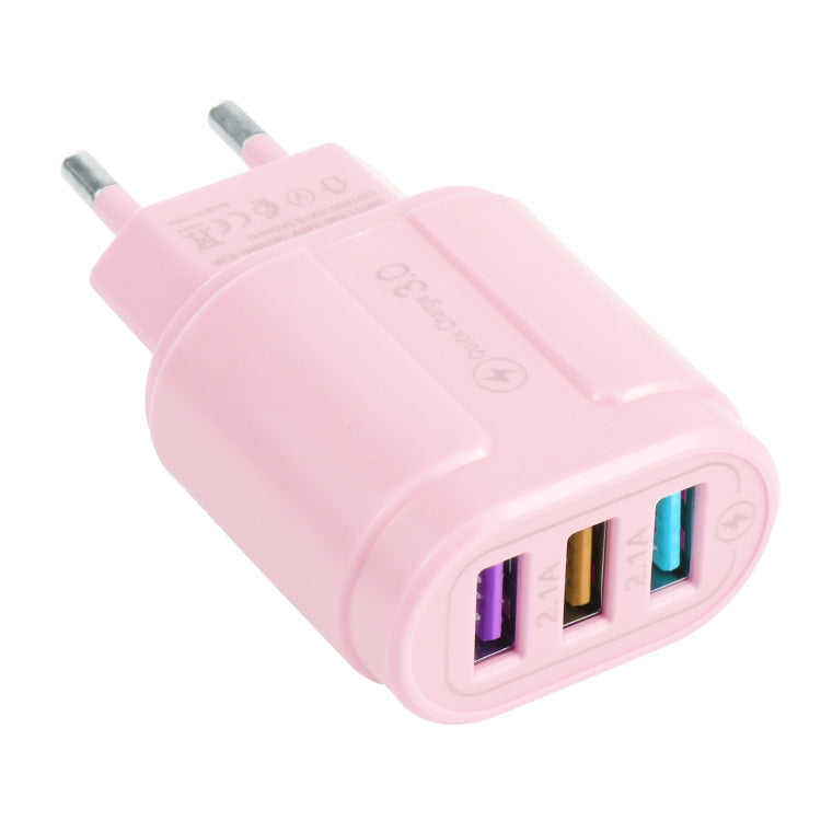 Bộ sạc du lịch Macarons 13-222 QC3.0 USB + 2 cổng USB đôi 2.1A, phích cắm EU, US