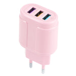 Bộ sạc du lịch Macarons 13-222 QC3.0 USB + 2 cổng USB đôi 2.1A, phích cắm EU, US