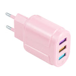 Bộ sạc du lịch Macarons 13-222 QC3.0 USB + 2 cổng USB đôi 2.1A, phích cắm EU, US