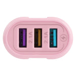 Bộ sạc du lịch Macarons 13-222 QC3.0 USB + 2 cổng USB đôi 2.1A, phích cắm EU, US