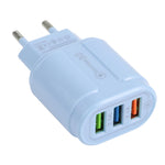 Bộ sạc du lịch Macarons 13-222 QC3.0 USB + 2 cổng USB đôi 2.1A, phích cắm EU, US