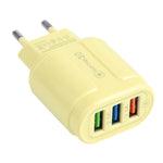 Bộ sạc du lịch Macarons 13-222 QC3.0 USB + 2 cổng USB đôi 2.1A, phích cắm EU, US