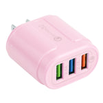 Bộ sạc du lịch Macarons 13-222 QC3.0 USB + 2 cổng USB đôi 2.1A, phích cắm EU, US