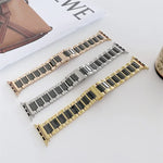 Dây thay thế thép gốm ba hạt rộng 22mm cho Apple Watch Series, 7 41mm / 6 & SE & 5 & 4 40mm / 3 & 2 & 1 38mm, 7 45mm / 6 & SE & 5 & 4 44mm / 3 & 2 & 1 42mm