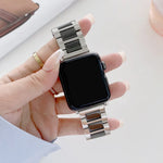 Dây thay thế thép gốm ba hạt rộng 22mm cho Apple Watch Series, 7 41mm / 6 & SE & 5 & 4 40mm / 3 & 2 & 1 38mm, 7 45mm / 6 & SE & 5 & 4 44mm / 3 & 2 & 1 42mm