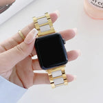 Dây thay thế thép gốm ba hạt rộng 22mm cho Apple Watch Series, 7 41mm / 6 & SE & 5 & 4 40mm / 3 & 2 & 1 38mm, 7 45mm / 6 & SE & 5 & 4 44mm / 3 & 2 & 1 42mm