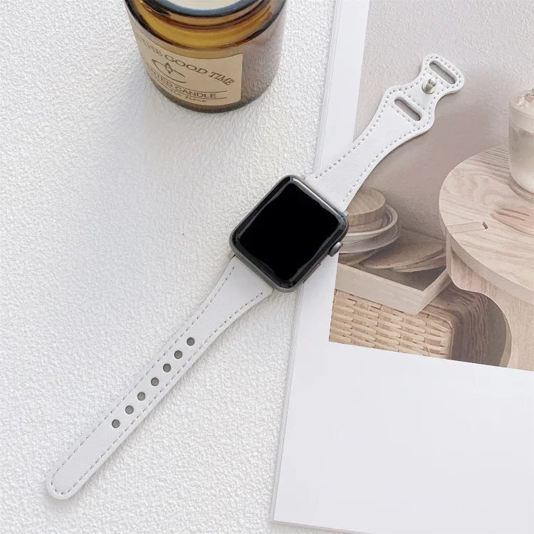 Dây đồng hồ thay thế bằng da khóa ngược hình số 8 cho vòng eo nhỏ, dành cho Apple Watch Series, 7 41mm / 6 & SE & 5 & 4 40mm / 3 & 2 & 1 38mm, 7 45mm / 6 & SE & 5 & 4 44mm / 3 & 2 & 1 42mm
