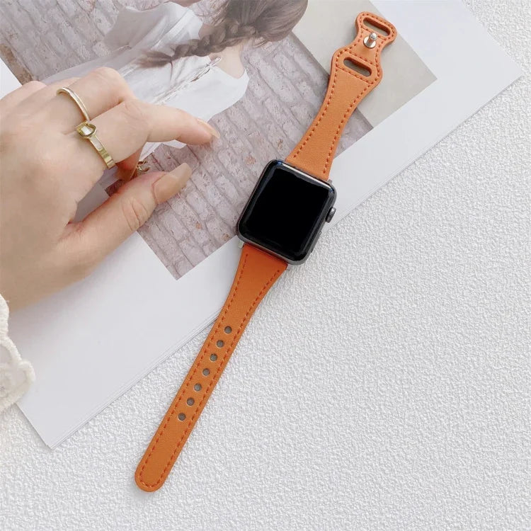 Dây đồng hồ thay thế bằng da khóa ngược hình số 8 cho vòng eo nhỏ, dành cho Apple Watch Series, 7 41mm / 6 & SE & 5 & 4 40mm / 3 & 2 & 1 38mm, 7 45mm / 6 & SE & 5 & 4 44mm / 3 & 2 & 1 42mm