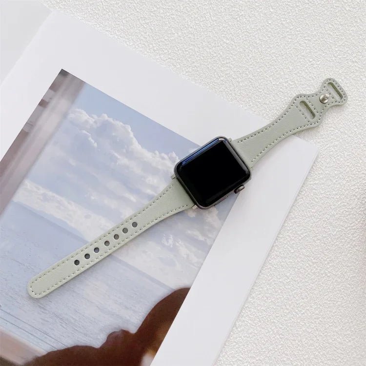 Dây đồng hồ thay thế bằng da khóa ngược hình số 8 cho vòng eo nhỏ, dành cho Apple Watch Series, 7 41mm / 6 & SE & 5 & 4 40mm / 3 & 2 & 1 38mm, 7 45mm / 6 & SE & 5 & 4 44mm / 3 & 2 & 1 42mm