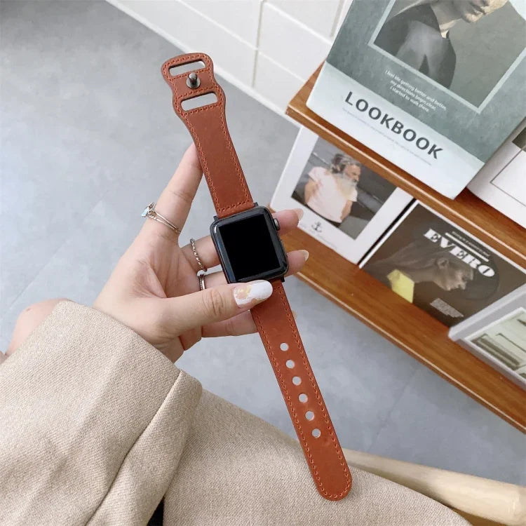 Dây đồng hồ thay thế bằng da cổ điển khóa hình số 8 cho Apple Watch Series, 7 41mm / 6 & SE & 5 & 4 40mm / 3 & 2 & 1 38mm, 7 45mm / 6 & SE & 5 & 4 44mm / 3 & 2 & 1 42mm
