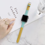 Dây đồng hồ thay thế bằng da phối màu cho vòng eo nhỏ, dành cho Apple Watch Series, 7 41mm / 6 & SE & 5 & 4 40mm / 3 & 2 & 1 38mm, 7 45mm / 6 & SE & 5 & 4 44mm / 3 & 2 & 1 42mm