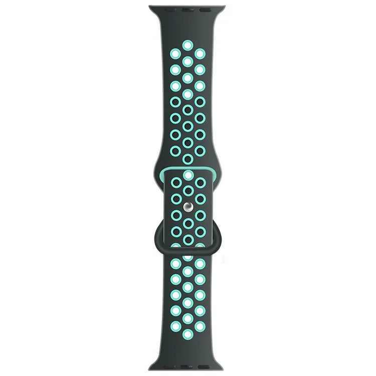 Dây đồng hồ thay thế bằng silicone lỏng hai tông màu khóa bướm, dành cho Apple Watch Series, 7 41mm / 6 & SE & 5 & 4 40mm / 3 & 2 & 1 38mm, 7 45mm / 6 & SE & 5 & 4 44mm / 3 & 2 & 1 42mm