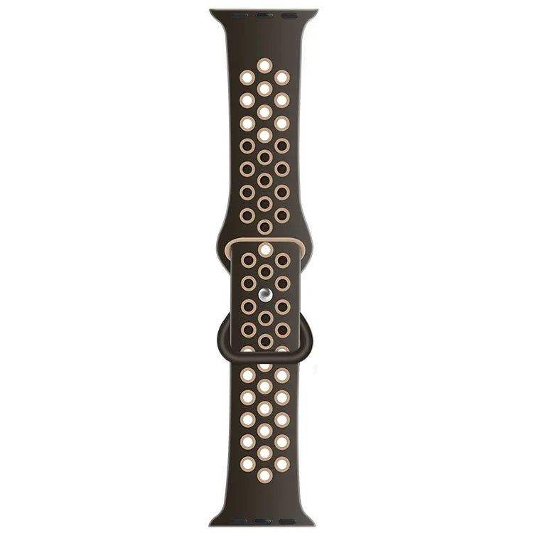 Dây đồng hồ thay thế bằng silicone lỏng hai tông màu khóa bướm, dành cho Apple Watch Series, 7 41mm / 6 & SE & 5 & 4 40mm / 3 & 2 & 1 38mm, 7 45mm / 6 & SE & 5 & 4 44mm / 3 & 2 & 1 42mm