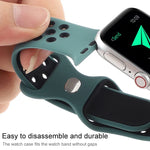 Dây đồng hồ thay thế bằng silicone lỏng hai tông màu khóa bướm, dành cho Apple Watch Series, 7 41mm / 6 & SE & 5 & 4 40mm / 3 & 2 & 1 38mm, 7 45mm / 6 & SE & 5 & 4 44mm / 3 & 2 & 1 42mm