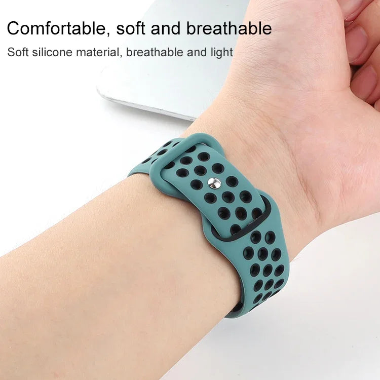 Dây đồng hồ thay thế bằng silicone lỏng hai tông màu khóa bướm, dành cho Apple Watch Series, 7 41mm / 6 & SE & 5 & 4 40mm / 3 & 2 & 1 38mm, 7 45mm / 6 & SE & 5 & 4 44mm / 3 & 2 & 1 42mm