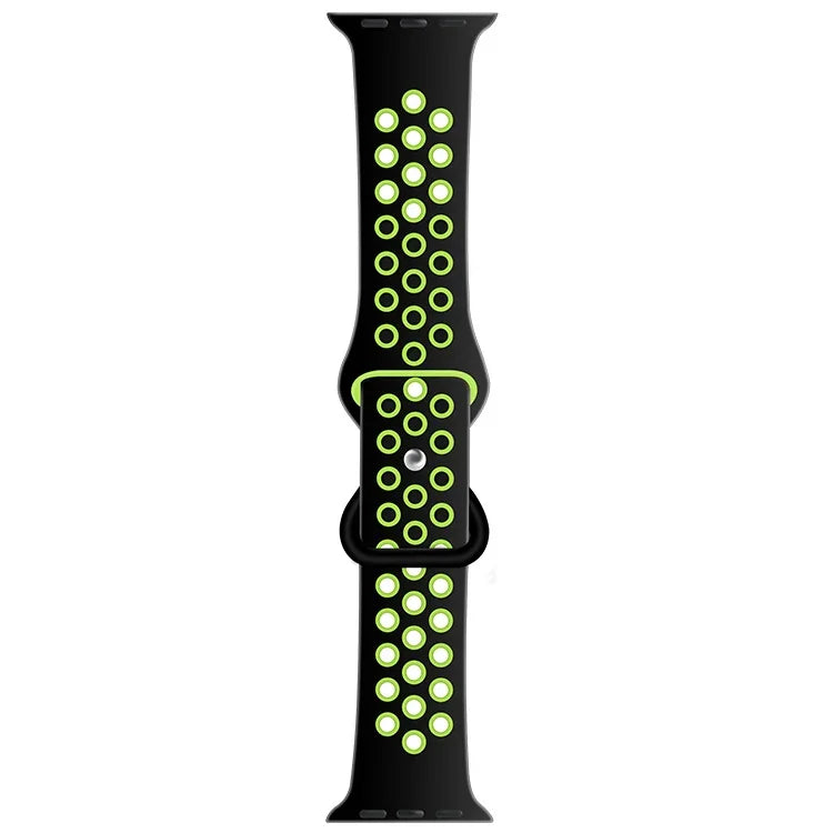 Dây đồng hồ thay thế bằng silicone lỏng hai tông màu khóa bướm, dành cho Apple Watch Series, 7 41mm / 6 & SE & 5 & 4 40mm / 3 & 2 & 1 38mm, 7 45mm / 6 & SE & 5 & 4 44mm / 3 & 2 & 1 42mm