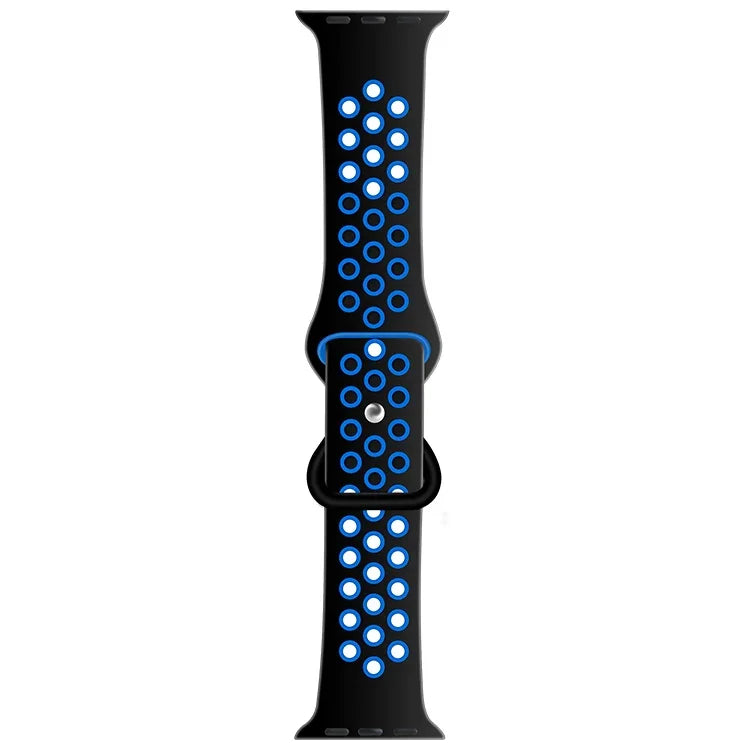 Dây đồng hồ thay thế bằng silicone lỏng hai tông màu khóa bướm, dành cho Apple Watch Series, 7 41mm / 6 & SE & 5 & 4 40mm / 3 & 2 & 1 38mm, 7 45mm / 6 & SE & 5 & 4 44mm / 3 & 2 & 1 42mm