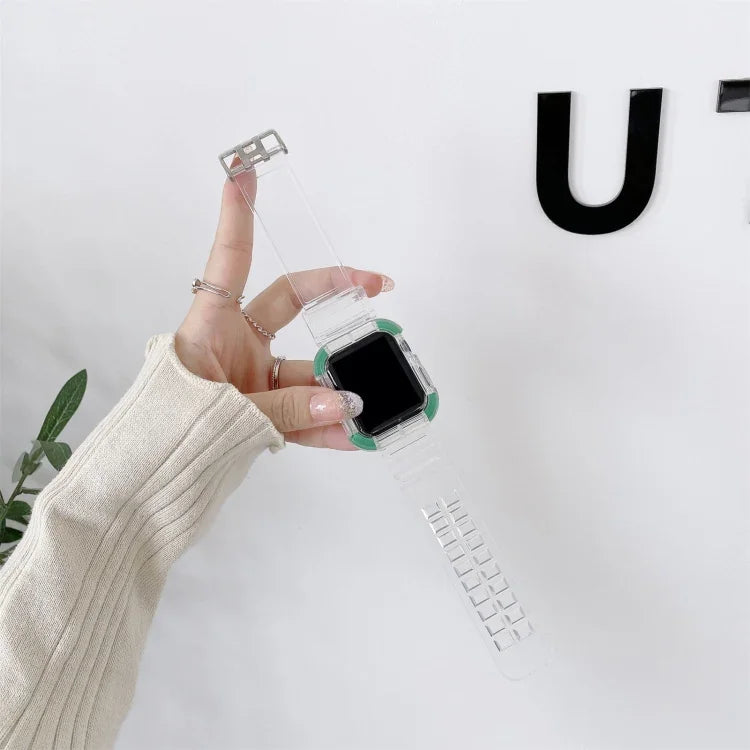 Dây đồng hồ thay thế tương phản màu tích hợp, dành cho Apple Watch Series, 7 41mm / 6 & SE & 5 & 4 40mm / 3 & 2 & 1 38mm, 7 45mm / 6 & SE & 5 & 4 44mm / 3 & 2 & 1 42mm