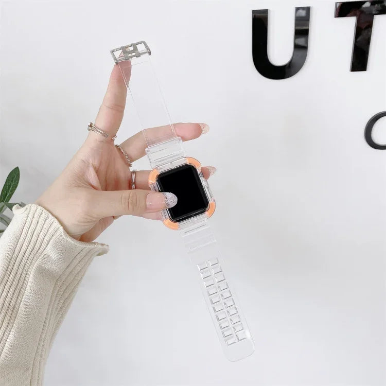 Dây đồng hồ thay thế tương phản màu tích hợp, dành cho Apple Watch Series, 7 41mm / 6 & SE & 5 & 4 40mm / 3 & 2 & 1 38mm, 7 45mm / 6 & SE & 5 & 4 44mm / 3 & 2 & 1 42mm