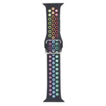 Dây đồng hồ thay thế bằng silicone khóa kim loại, dành cho Apple Watch Series, 7 41mm / 6 & SE & 5 & 4 40mm / 3 & 2 & 1 38mm, 7 45mm / 6 & SE & 5 & 4 44mm / 3 & 2 & 1 42mm