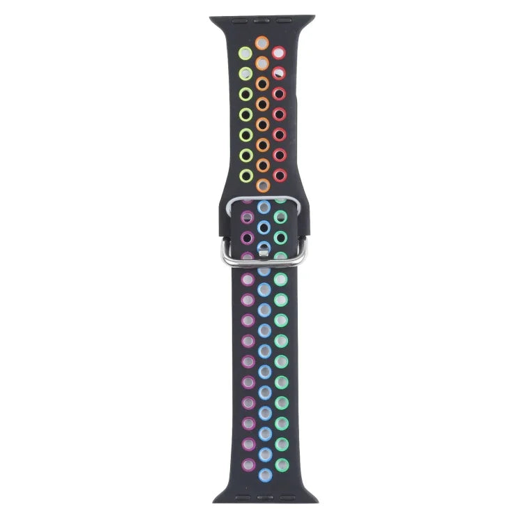 Dây đồng hồ thay thế bằng silicone khóa kim loại, dành cho Apple Watch Series, 7 41mm / 6 & SE & 5 & 4 40mm / 3 & 2 & 1 38mm, 7 45mm / 6 & SE & 5 & 4 44mm / 3 & 2 & 1 42mm