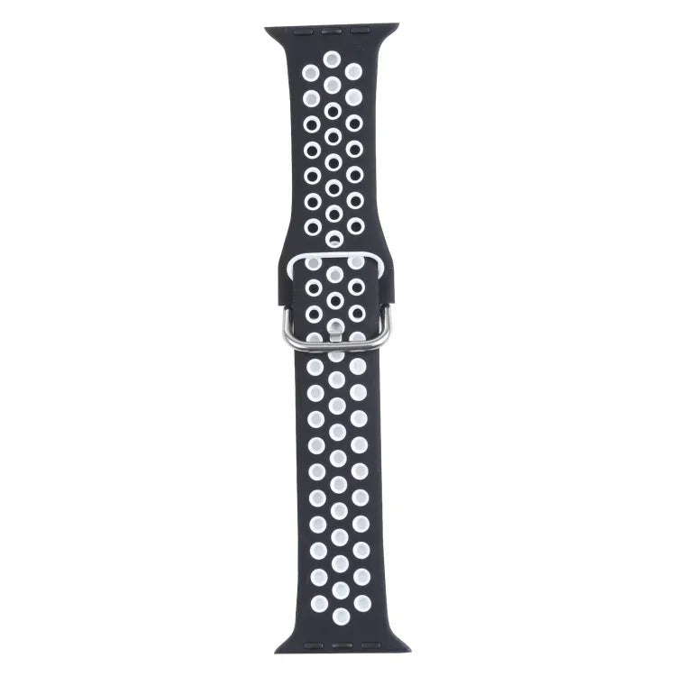 Dây đồng hồ thay thế bằng silicone khóa kim loại, dành cho Apple Watch Series, 7 41mm / 6 & SE & 5 & 4 40mm / 3 & 2 & 1 38mm, 7 45mm / 6 & SE & 5 & 4 44mm / 3 & 2 & 1 42mm