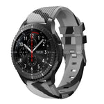 Dây đeo thay thế silicone họa tiết ngụy trang vải twill, dành cho Samsung Gear S3