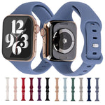 Dây đồng hồ thay thế bằng silicone 8 khóa mảnh mai, dành cho Apple Watch Series 7 41mm / & 6 & SE & 5 & 4 40mm, dành cho Apple Watch Series 7 45mm / & 6 & SE & 5 & 4 44mm