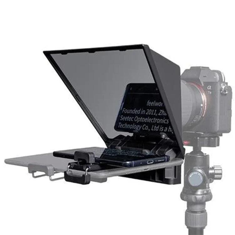 Teleprompter di động FEELWORLD TP2 với điều khiển từ xa Bluetooth và vòng chuyển đổi ống kính cho máy ảnh SLR, TP2