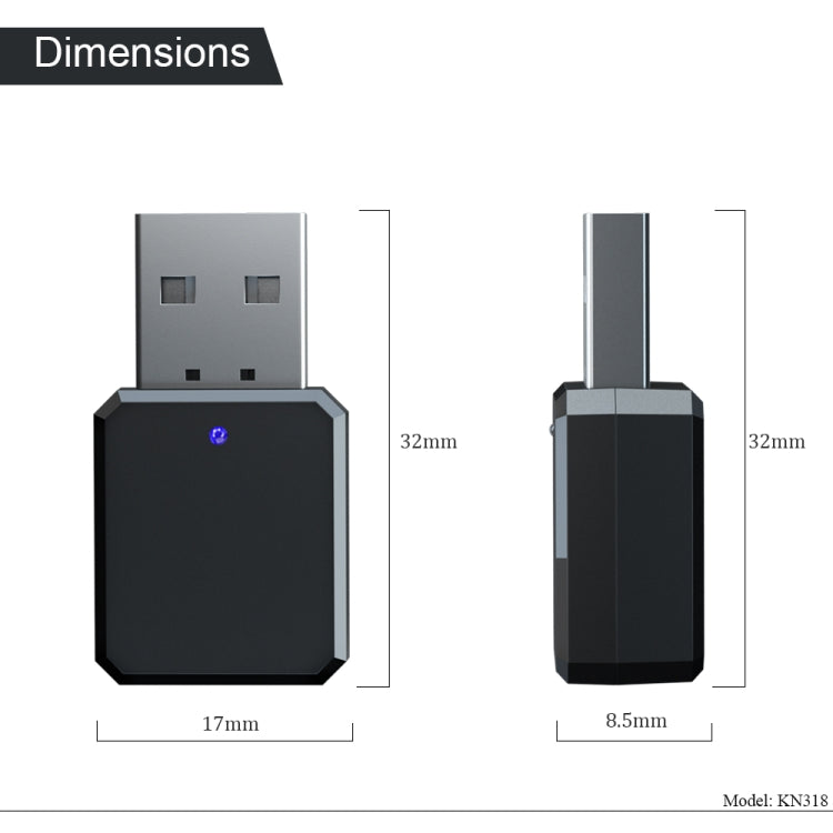 Bộ chuyển đổi USB Bluetooth 5.1 KN318, KN318