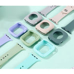 Bộ dây đồng hồ thay thế silicone + ốp bảo vệ đồng hồ, dành cho Apple Watch Series 3 & 2 & 1 38mm, Apple Watch Series 3 & 2 & 1 42mm