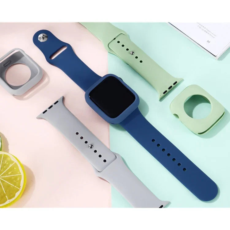 Bộ dây đồng hồ thay thế silicone + ốp bảo vệ đồng hồ, dành cho Apple Watch Series 3 & 2 & 1 38mm, Apple Watch Series 3 & 2 & 1 42mm